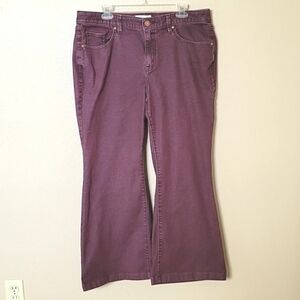 Lane Bryant Maroon Signature Fit Mid Rise Flare Jeans - Size 16